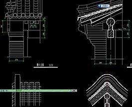 四合院檐口 屋脊立剖面图片