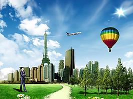 城市风景海报图片