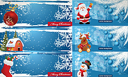 蓝色圣诞节Banner设计矢量素材