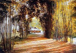 灿烂的阳光 油画图片