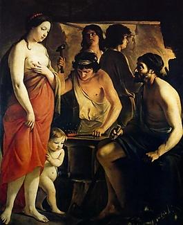 打铁铺油画图片