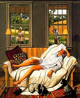 油画 疲惫的人图片