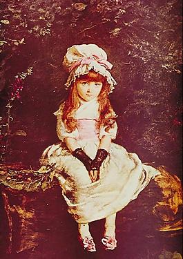 油画原画　30cm 「格子小人」 小女孩油画图片_小女孩油画素材_小女孩油画模板免费下载-六图网