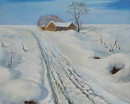 雪地小屋图片