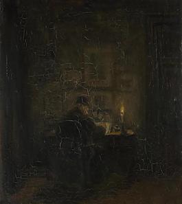 伊斯拉老人 烛光下图片