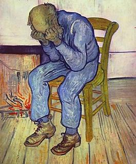 哭泣的老人图片