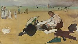 Hilaire-Germain-Edgar Degas - Beach Scene法国画家埃德加.德加Edgar Degas印象派油画装饰画
