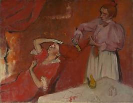 Hilaire-Germain-Edgar Degas - Combing the Hair (La Coiffure)法国画家埃德加.德加Edgar Degas印象派油画装饰画