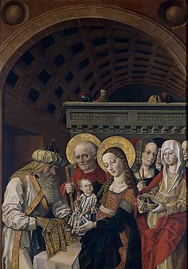 Maestro de la Sisla - Presentacion de Jesus en el Templo, Ca. 1500大师画家动物油画飞行动物装饰画