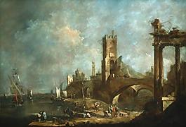 Francesco Guardi, Venetian大师画家古典画古典建筑古典景物装饰画油画