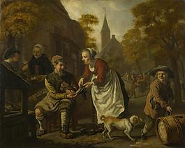 Jan Victors - A Village Scene with a Cobbler大师画家古典画古典建筑古典景物装饰画油画