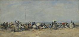 Eug猫ne Boudin - Beach Scene, Trouville大师画家古典画古典建筑古典景物装饰画油画