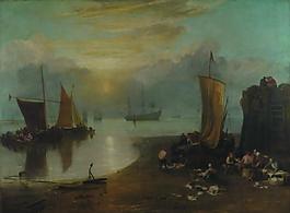 Joseph Mallord William Turner - Sun Rising through Vapour大师画家古典画古典建筑古典景物装饰画油画