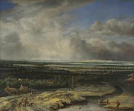 Philips Koninck - An Extensive Landscape with a Hawking Party大师画家古典画古典建筑古典景物装饰画油画