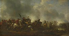 Philips Wouwermans - Cavalry attacking Infantry大师画家古典画古典建筑古典景物装饰画油画