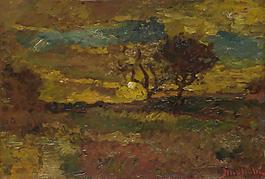 Adolphe Monticelli - Sunrise大师画家古典画古典建筑古典景物装饰画油画
