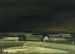 Constant Permeke - Snowlandscape大师画家古典画古典建筑古典景物装饰画油画