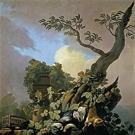 Castillo, Jose del - Hunting Still life Birds and a Hare, 1774大师画家古典画古典建筑古典景物装饰画油画
