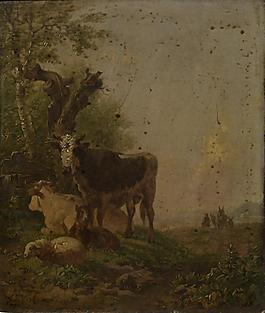 Eugene Joseph Verboeckhoven - Cows and sheep大师画家古典画古典建筑古典景物装饰画油画