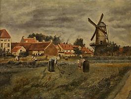 Henri De Braeckeleer - Potato harvest大师画家古典画古典建筑古典景物装饰画油画