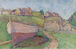 Constantin Gorbatov - Landscape with Boat.jpeg大师画家风景画静物油画建筑油画装饰画