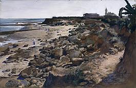 Jimenez Aranda, Jose - The Beach at Chipiona, 1899大师画家古典画古典建筑古典景物装饰画油画