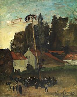 Louis Artan de Saint-Martin - Climbing the Pole大师画家古典画古典建筑古典景物装饰画油画