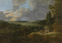 Lucas van Uden - Landscape with Rainbow大师画家古典画古典建筑古典景物装饰画油画