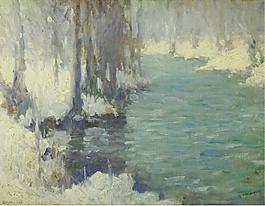 Edmund William Greacen - The Mill Stream, 1916.jpeg大师画家风景画静物油画建筑油画装饰画