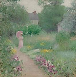 Edmund William Greacen - Walking in the Garden.jpeg大师画家风景画静物油画建筑油画装饰画