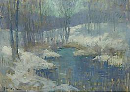 Edmund William Greacen - Winter Stream, 1920.jpeg大师画家风景画静物油画建筑油画装饰画