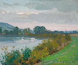 Emanuel Phillips Fox - Evening Effect, France.jpeg大师画家风景画静物油画建筑油画装饰画
