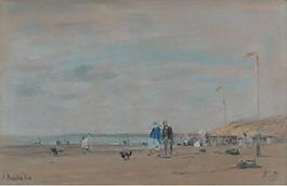 Eugene Boudin - Scene on the Beach, 1864.jpeg大师画家风景画静物油画建筑油画装饰画