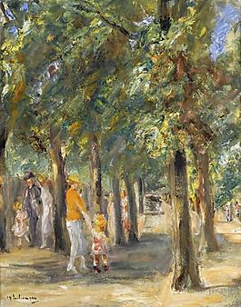 Max Liebermann - Scene in Tiergarten, 1927大师画家风景画静物油画建筑油画装饰画
