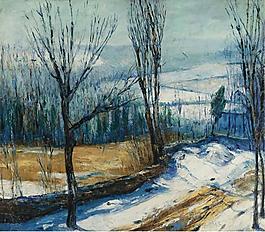 George Bellows - Jersey Woods, 1909大师画家风景画静物油画建筑油画装饰画