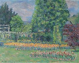 Blanche Hochede-Monet - The Gadren at Giverny, 1927大师画家风景画静物油画建筑油画装饰画