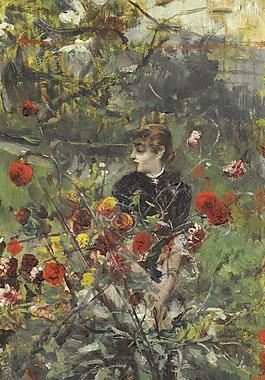 Giovanni Boldini - The Summer Roses大师画家风景画静物油画建筑油画装饰画