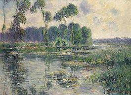 Gustave Loiseau - The Banks of the Eure, Saint-Cyr-du-Vaudreuil, 1913大师画家风景画静物油画建筑油画装饰画
