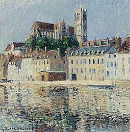Gustave Loiseau - The Cathedral at Auxserre, 1902大师画家风景画静物油画建筑油画装饰画