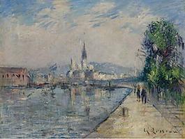 Gustave Loiseau - Rouen, Banks of the Seine大师画家风景画静物油画建筑油画装饰画