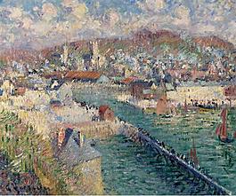 Gustave Loiseau - The Port of Fecamp, 1925大师画家风景画静物油画建筑油画装饰画