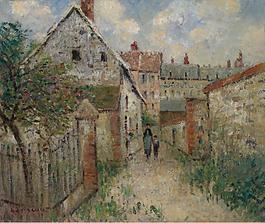 Gustave Loiseau - The Village Street (Louviers), 1928大师画家风景画静物油画建筑油画装饰画