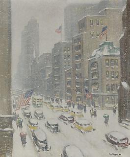 Guy Carleton Wiggins - 5th Avenue, Midtown大师画家风景画静物油画建筑油画装饰画