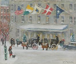 Guy Carleton Wiggins - The Plaza Hotel大师画家风景画静物油画建筑油画装饰画