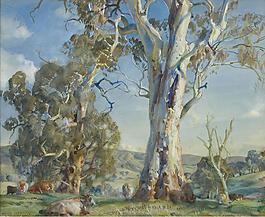 Hans Heysen - Woodside Pastoral大师画家风景画静物油画建筑油画装饰画
