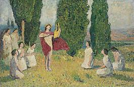 Henri Martin - Orpheus Playing the Lyre大师画家风景画静物油画建筑油画装饰画