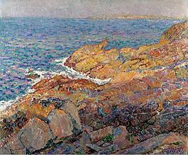 Leon De Smet - Sea Cliffs, 1920大师画家风景画静物油画建筑油画装饰画