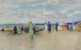 Paul-Elie Gernez - Scene on the Beach, Trouville大师画家风景画静物油画建筑油画装饰画