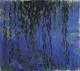 Water-Lilies and Weeping Willow Branches, 1916-1919法国画家克劳德.莫奈oscar claude Monet风景油画装饰画