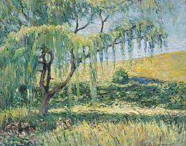 Blanche Hoschede-Monet - The Willow, the Roses and the Waterlilies at Giverny法国画家克劳德.莫奈oscar claude